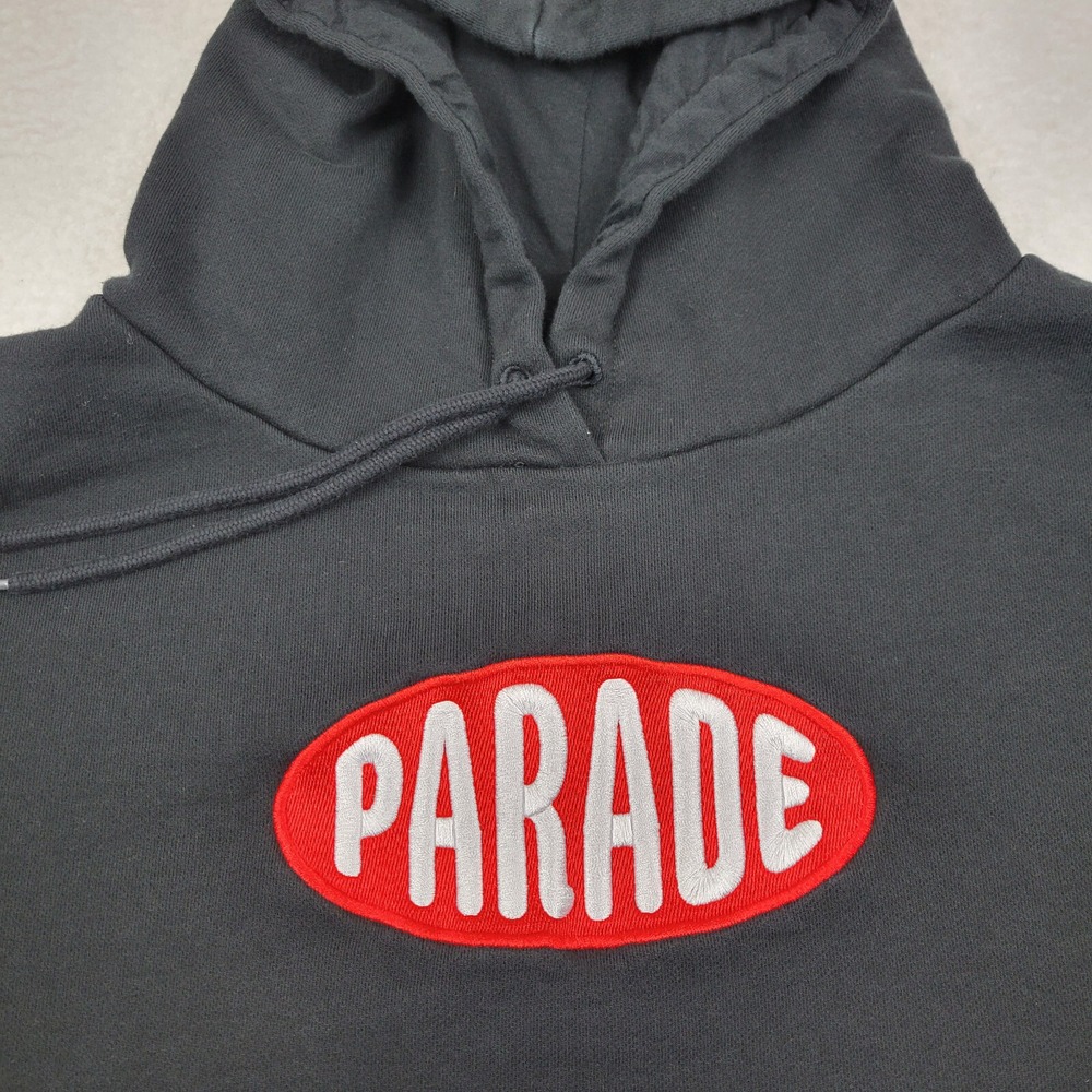 Parade Embroidered‎ Logo Pullover Hoodie Womens 2X Black 100% Cotton